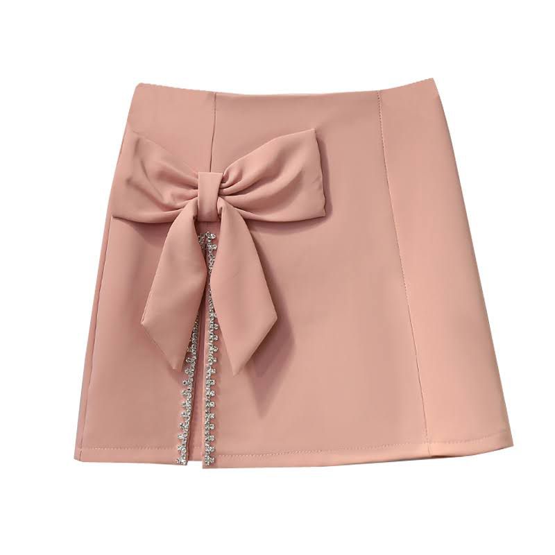 Bow Mini Skirt with Rhinestones