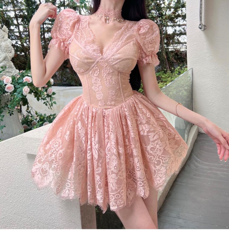 Princess/ Fairy Inspired Mini Lace Dress with Lace Choker Necklace