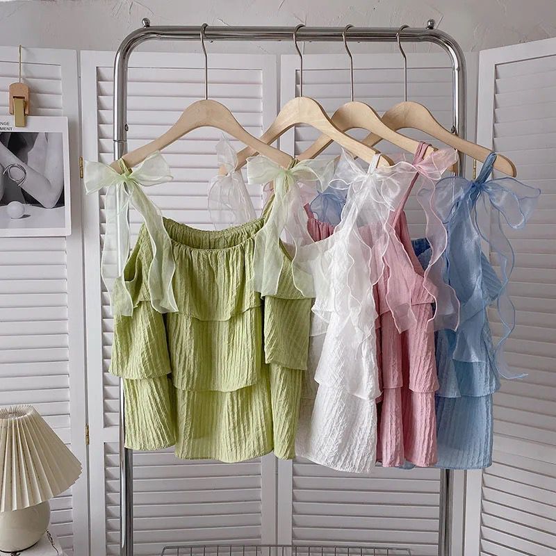 Sweet Ruffle Top with Ribbons