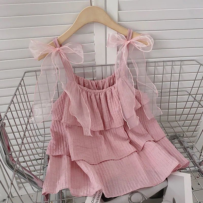 Sweet Ruffle Top with Ribbons