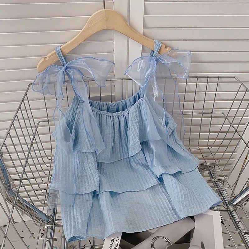 Sweet Ruffle Top with Ribbons