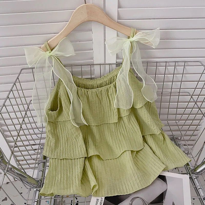 Sweet Ruffle Top with Ribbons