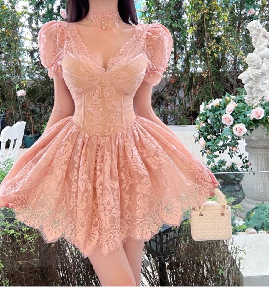 Princess/ Fairy Inspired Mini Lace Dress with Lace Choker Necklace