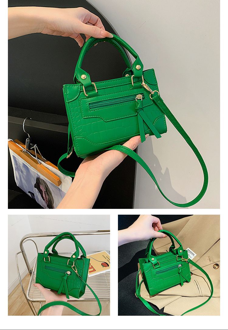 Crocodile Embossed Square Bag