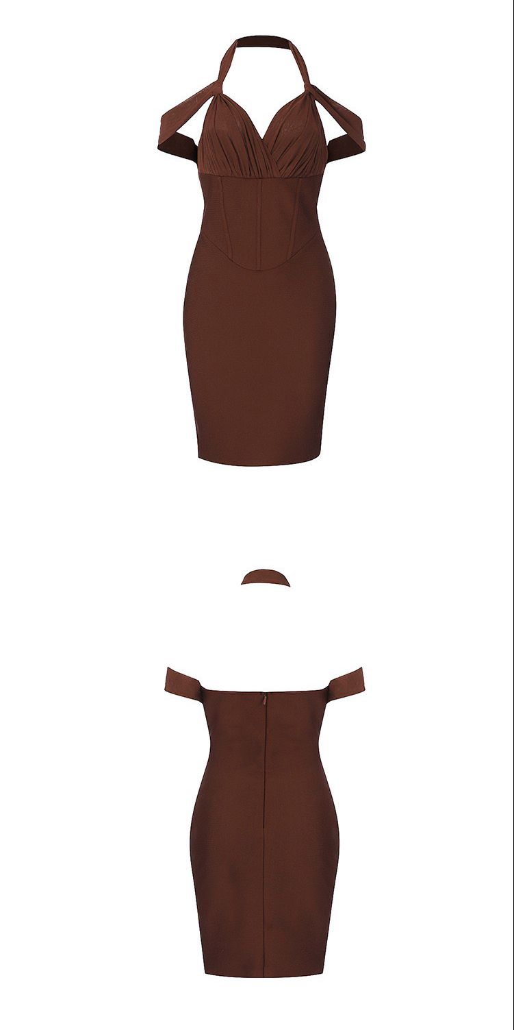 Chocolate Brown Bondage Dress with a Corset Top