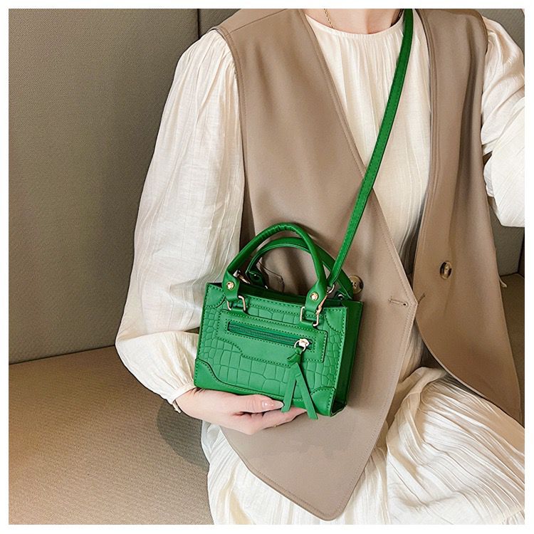 Crocodile Embossed Square Bag