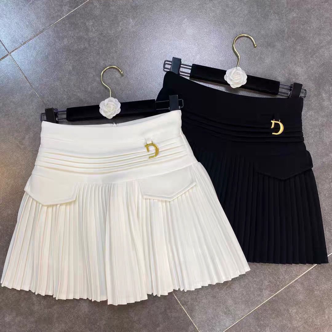 'D' High Waist Mini Pleated Skirt