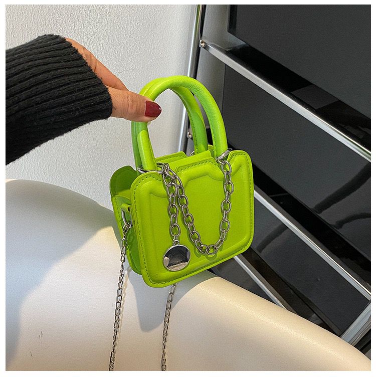 Mini Square Handbag with a Removable Chain