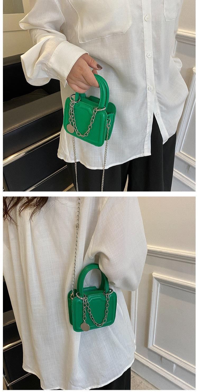 Mini Square Handbag with a Removable Chain